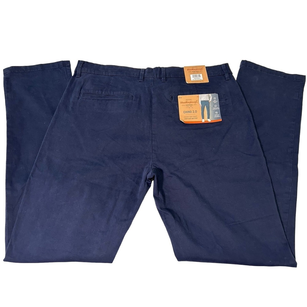 Weatherproof Vintage Chino 2.0 Slim Straight Pants Dark Sapphire Sz 34x32 NWT